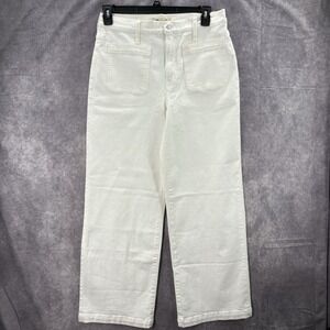 Madewell Jeans Womens 30 White The Perfect Vintage Wide Leg Patch Pocket Tile
